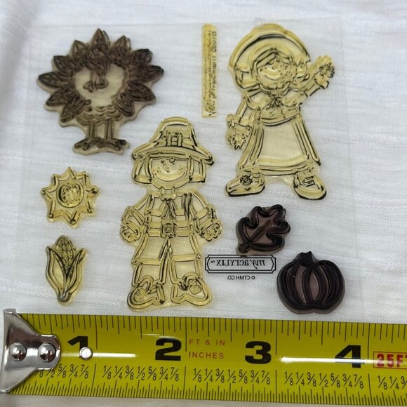 Close To My Heart My Acrylix B1095 Thanksgiving Day Clear Stamp Set Pilgrim - Picture 8 of 9